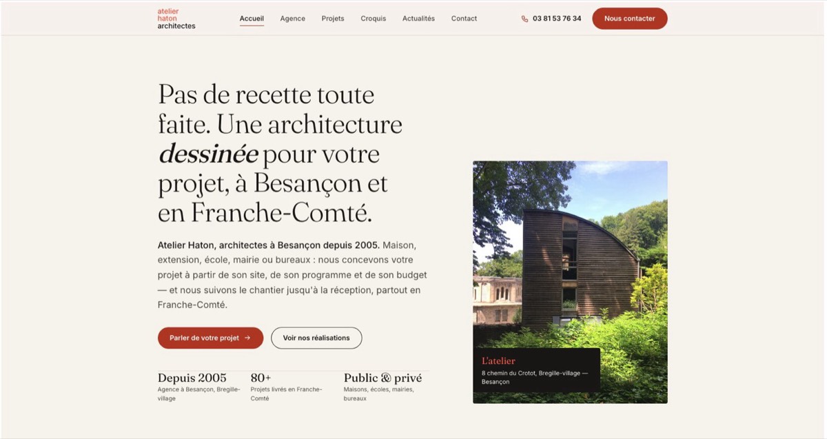 Nouveau site de l’agence d’architecture HATON