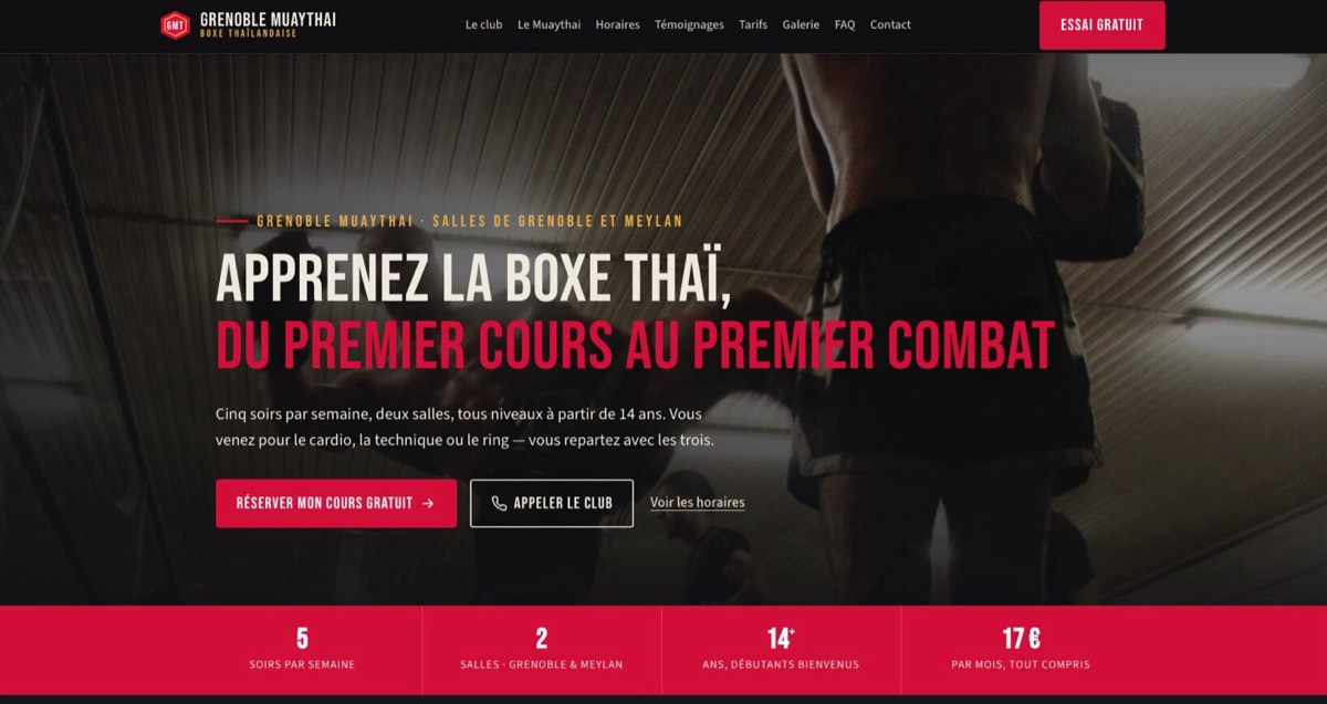 Nouveau site du club Grenoble Muay Thaï