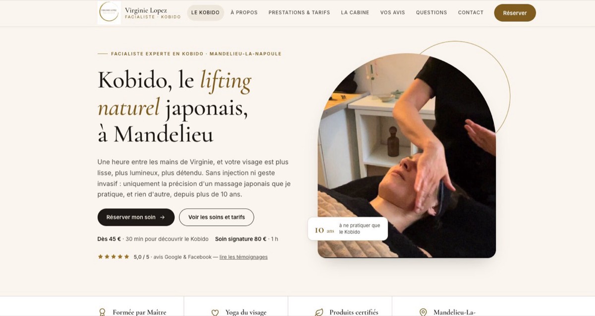 Nouveau site de l’esthéticienne Soins O Naturel