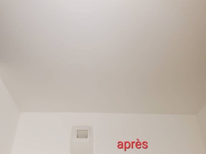 Le même plafond repris et repeint, surface uniforme